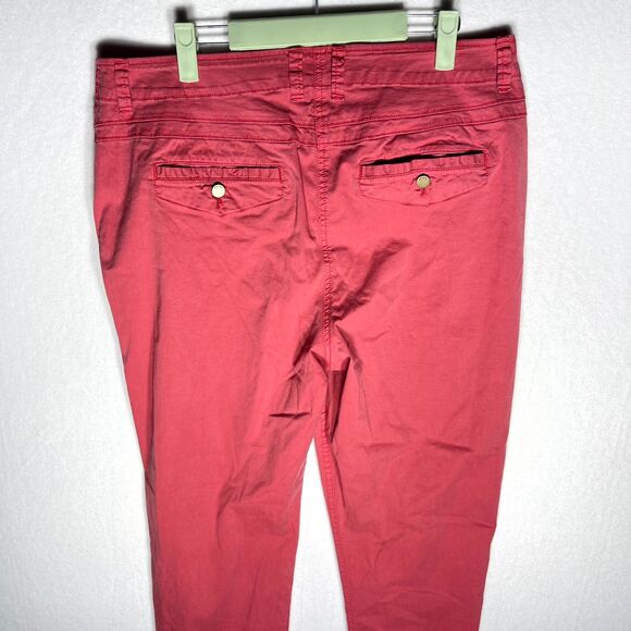 Chicos Dark Salmon Pink Khaki Pants Ladies Size 2 - Picture 6 of 10